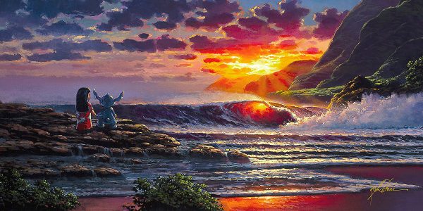 Lilo and Stitch Share a Sunset  by Rodel Gonzalez Hot on Sale