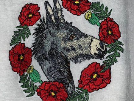 DONKEY FACE WITH RED FLOWERS Online