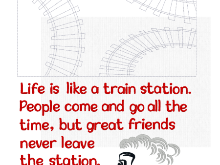 LIFE IS LIKE A TRAIN SAYING SET on Sale