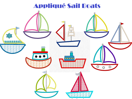 APPLIQUE SAIL BOATS Online Hot Sale