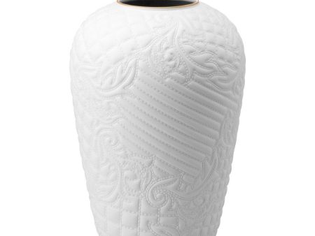 Versace Vanitas White White goldrim Vase 12.25 inch Fashion