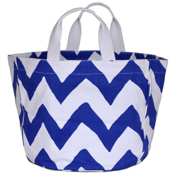 Dana Gibson Navy Bargello Bucket Tote Supply