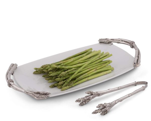 Vagabond House Farmer s Market Asparagus Stoneware Platter G326 For Discount