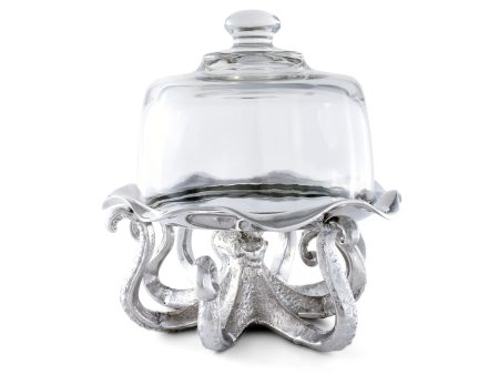 Arthur Court Octopus Tray with Glass Dome 442C12 Online now